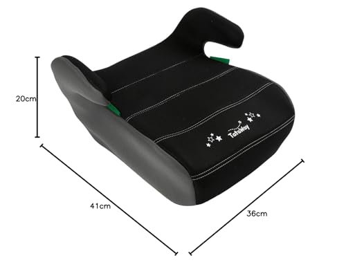 Tataway Seggiolino alzatina auto i-Size ECE R129/03. Alzabimbo per la sicurezza dei bambini con altezza da 126 a 150 cm. Rialzo con grafiche con stelline, seduta per bimbi su fondo nero - 10