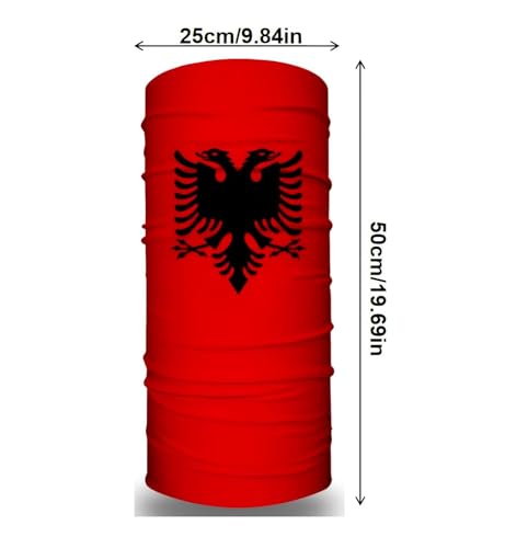 3 Pieces Albanian Flag Bandana, Multifunctional Mask, Neck Gaiter Balaclava, Moisture Wicking, Sun Protection and Breathable, Suitable for Riding Hiking Fishing3