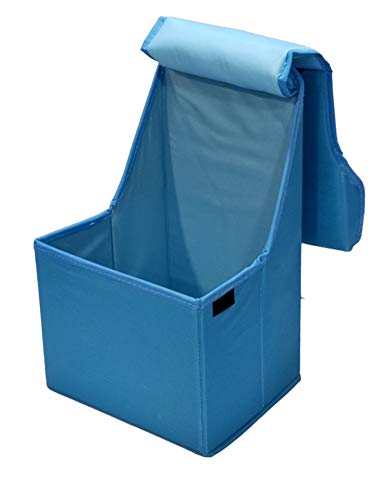 Image of Folding Storage Toy Box Seat Stool for Kids (729) Blue 24.50x21x40 CM Fibreboard