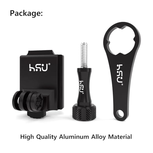 Image of HSU Aluminum NVG Helmet Mount with Aluminum Thumbscrew Compatible with GoPro Hero 13 /12 /11 /10 Black, Hero 9 /8 /7 /6 /5, Tactical Helmet for DJI Osmo Action 2, Insta360 ONE R /AKASO and Most Action Cameras
