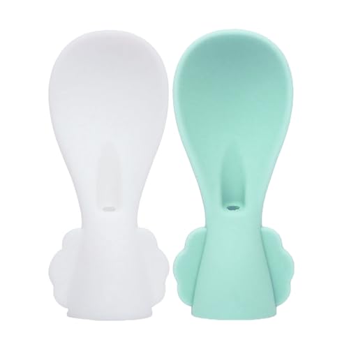 Multi-Purpose Silicone Baby Spoon Set - Versatile Spoons for Squeeze Pouches & Food Pouch Spoon Attachment, Ideal for Baby Food Pouches 2-Pack