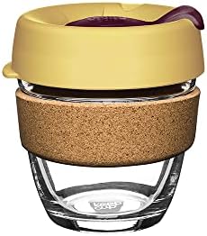 KeepCup Brew Cork, Reusable Glass Cup, Small 8oz/227mls, Nightfall,Yellow