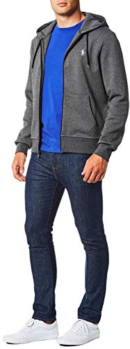 Polo Ralph Lauren Double Knit Tech Fleece Hoodie (Medium, (Fall/Winter 2020) Light Charcoal) #TOP2