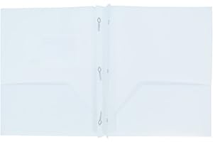 AURORA LLC. School,office supplies.plastic Folders with Prongs and Two pockets in White