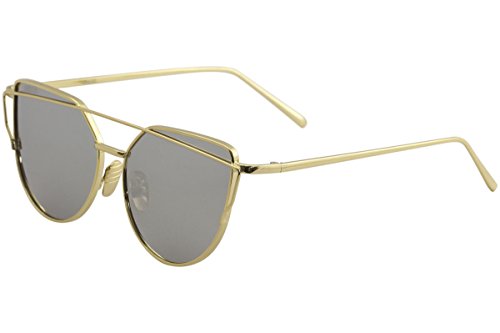 YAAAS! Women's 6627 H Gold With Silver Mirror Lens Fashion