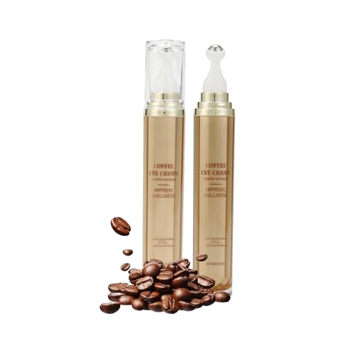 Caffeine Eye Cream Serum for Dark Circles and Puffy Eyes, Hyaluronic Acid Eye Cream with 360° Cooling Roller for Wrinkles, Bags & Fine Lines, Hydrating Under Eye Treatment for Men & Women, 20ml