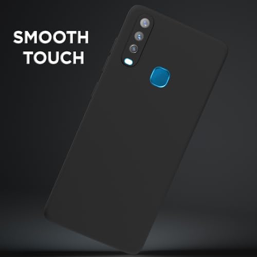Image of Outlouders Back Cover for Vivo Y12 / Vivo Y15 / Y17 / Vivo U10 | Camera Protection | Durable Soft Matte Silicone Bumper Case (Black)