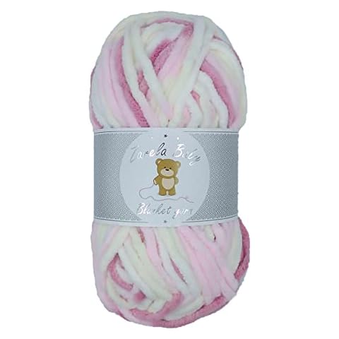 Zarela Baby Blanket Yarn (B25 White-Cream-Pink-Rose) Cover