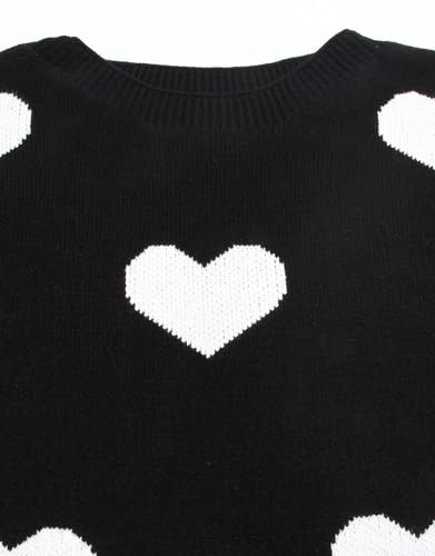 Image of Women's Pullover Sweaters Cute Multi-Hearts Knitted Casual Sweater
