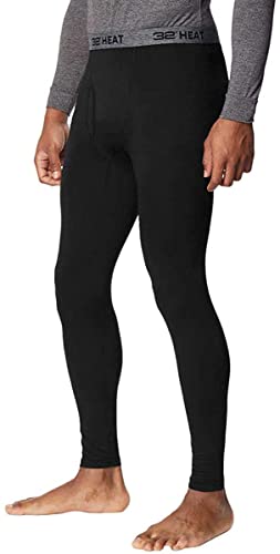 32 DEGREES Mens 2 Pack Heat Performance Thermal Baselayer Pant Leggings, Black/Black2