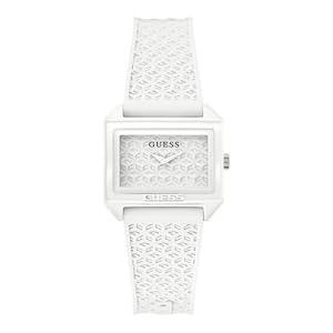Guess White Silicon Analog Watch