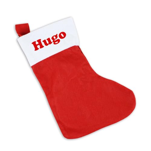 Calcetín de Papá Noel Personalizado con Nombre, Navidad, Bota de Santa rojo, para decoración de fiesta de Navidad