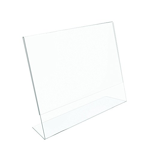 Deflecto Classic Image Slanted Sign Holder, Landscaped, 11 X 8.5 Insert, Clear #TOP7