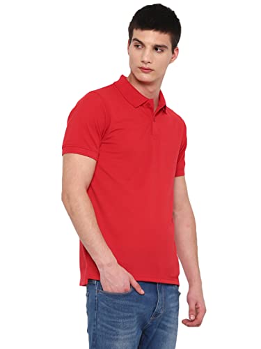 Image of Deniklo Men's Polyester Half Sleeve Regular Fit Solid Polo T-Shirt