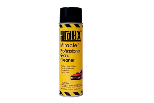 Ardex Glass & Mirror Cleaner Miracle Glass 6203 - Professional Car Detailing Kit Interior Cleaner, Non-Ammoniated Formula for Streak-Free Shine on Automotive, Marine & RV Windows - DIY Like The Pros