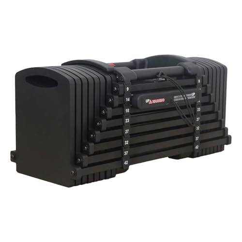【ワンタッチで瞬時に重量チェンジ】clasimple ダンベル 可変式 ブロックダンベル ワンタッチ 重量変更 23kg 26kg 42kg 自宅 筋トレ トレーニング (オールブラック・単品, 42kg)