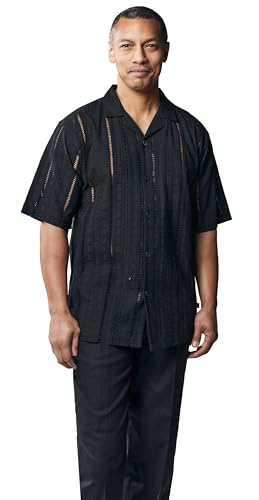 STACY ADAMS Men's Linen Shirt Pant Set