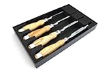 Narex 4 Piece Richter Mortise Chisel Set (1/8', 1/4', 3/8', 1/2') in Wooden Presentation Box