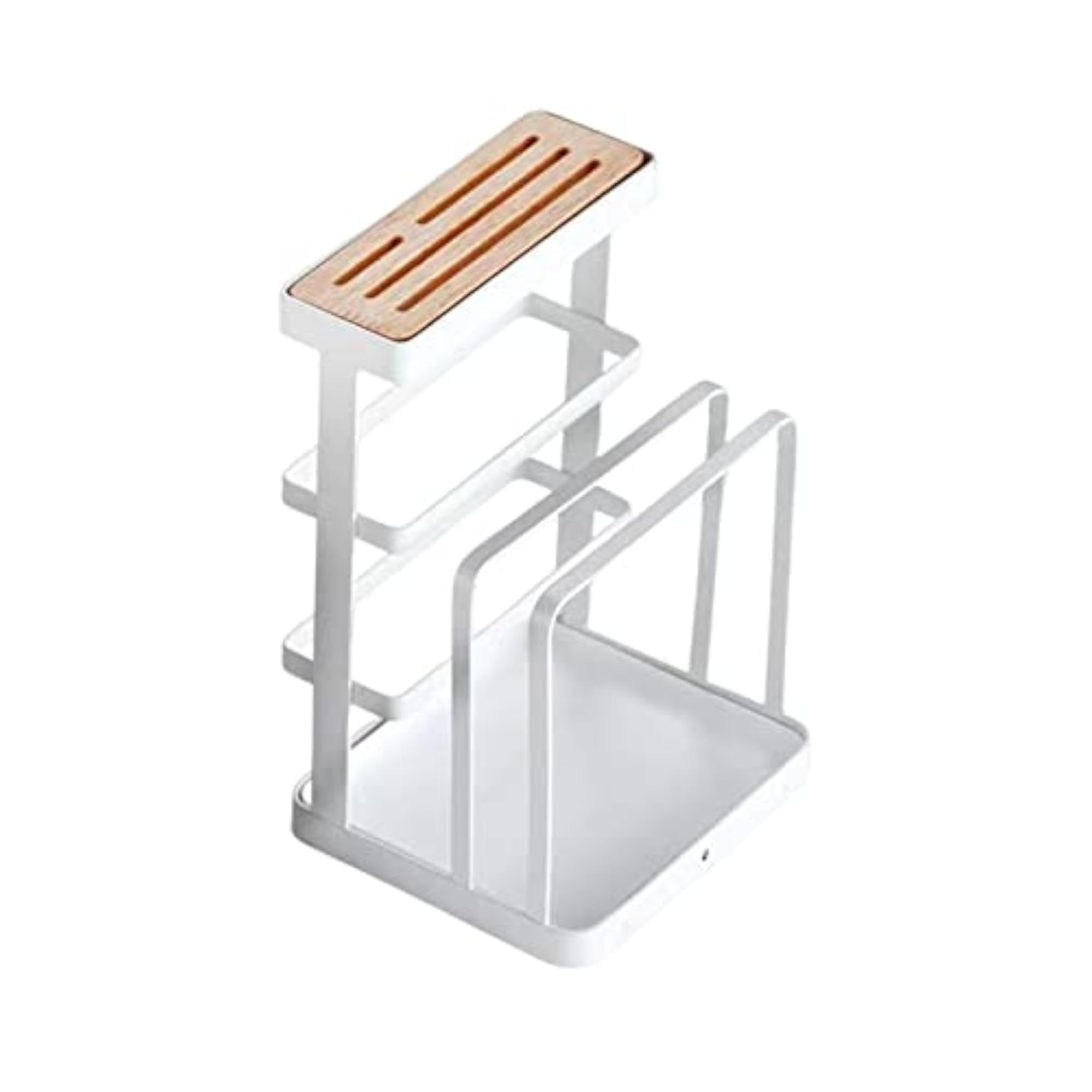 Iron Metal Block Cutting Board Organizer & Pot Lid Rack