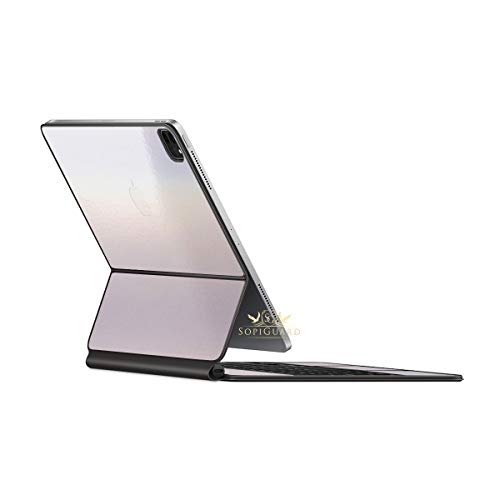 SopiGuard Skin for iPad Pro Magic Keyboard 12.9 (iPad Pro A2229) Precision Edge-to-Edge Vinyl Sticker Top, Keyboard, and Rear Panel (3M Flip Ghost Pearl)