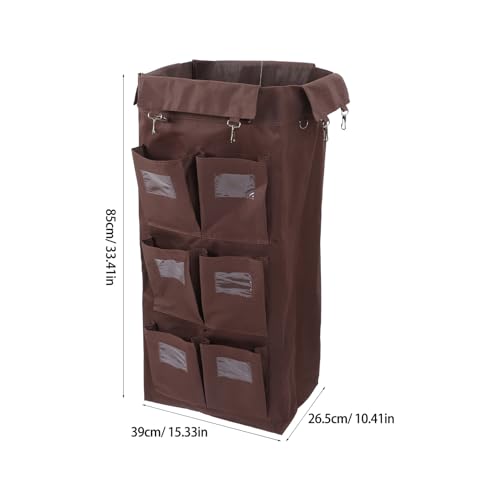 Bolsa para carrito de lavandería con ruedas y 6 bolsillos de gran capacidad 3
