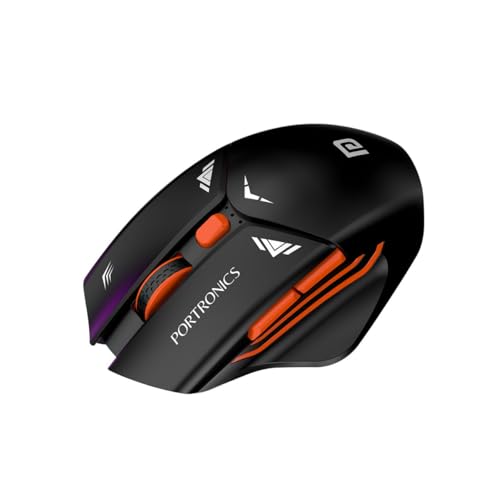 (Refurbished) Portronics Vader Pro Wireless Gaming Mouse with 2.4 GHz Receiver, 6 Buttons, Thumb Support, High-Precision Tracking, Ergonomic Comfort, Adjustable Optical DPI for Laptop, PC, Mac (Midnight Black) (Refurbished) Portronics Vader Pro Wireless Gaming Mouse with 2.4 GHz Receiver, 6 Buttons, Thumb Support, High-Precision Tracking, Ergonomic Comfort, Adjustable Optical DPI for Laptop, PC, Mac (Midnight Black)