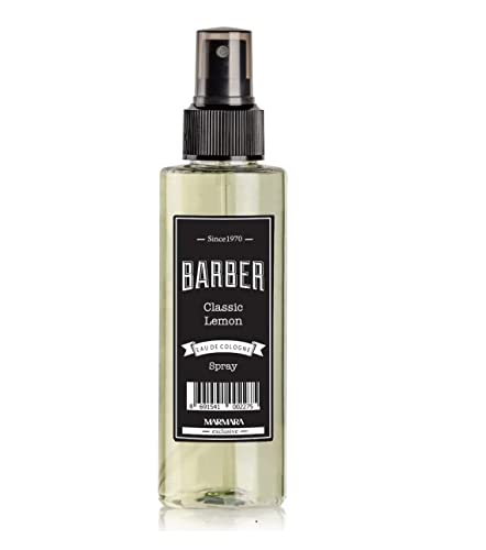 BARBER MARMARA Limon Kolonya 80° 150ml spray à pompe | Eau de Cologne | After Shave | Eau de rasage | Parfum de citron | Eau de Cologne | Classik Lemon Eau parfumée Dames et Messieurs