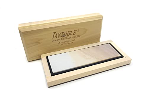 Genuine Hard (Fine) Arkansas Novaculite Knife Sharpening Bench Stone in Wood Box 6 x 2 x 1/2 (Hard (Fine))