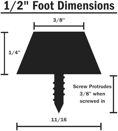 WALRUS OIL - Cutting Board Feet, Rubber Bumper Protectors with Screws (Black, 1/2") 8-Pack
