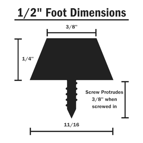 WALRUS OIL - Cutting Board Feet, Rubber Bumper Protectors with Screws (Black, 1/2") 8-Pack