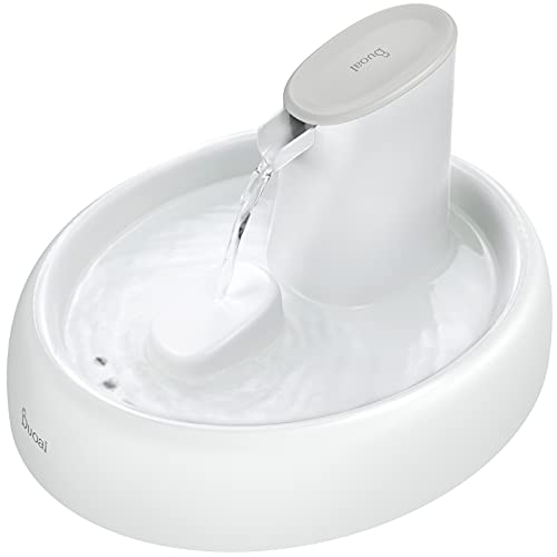 Fuente de Agua para Gatos, dispensador automático de Agua para Gatos de Flujo Libre Duoai, Fuente de Agua para Gatos y Perros de 2L de Capacidad, con Filtro de carbón Activado (Blanco)