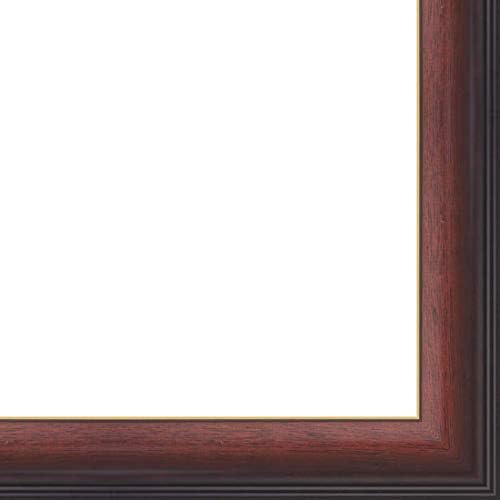 Picture Frame Moulding (Wood) 18ft Bundle - Contemporary Mahogany Finish - 1.625" Width - 9/16" Rabbet Depth