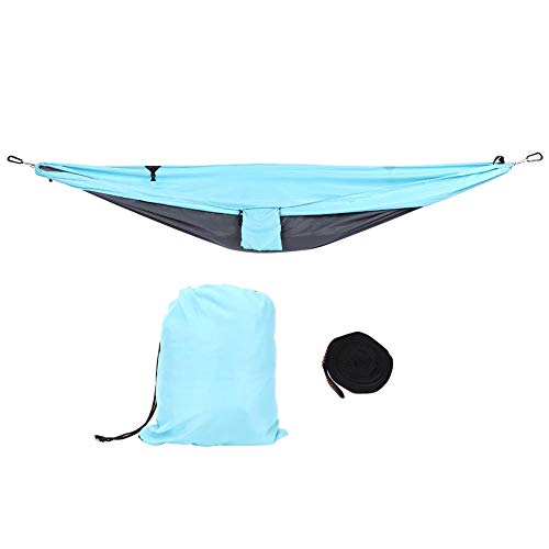 Silla Colgante, Cama, Hamaca portátil, Columpio para Acampar, Patio, fácil instalación (Azul Gris)