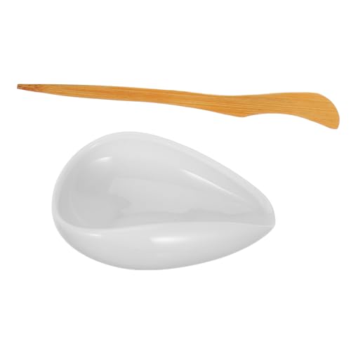 Cabilock Vintage Chinese Kung Fu Tea Set with Weighing Tray and Scoop Multipurpose Porcelain Tea Container for Precise Coffee Measurement and Elegant Rituals