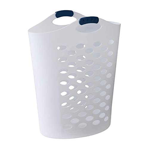 Rubbermaid Flex 'n Carry Laundry Hamper, 2.2-Bushel, White (FG260004WHTRB)