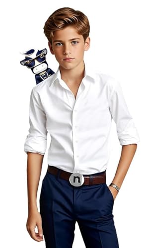 Black n Bianco Boys' Signature Sateen Long Sleeve Dress Shirt