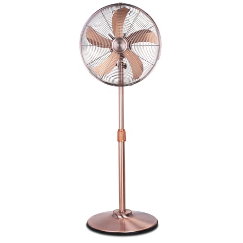 Air Pro 16 Pedestal Fan Adjustable Height Metal Standing Fan Wide-Angled Oscillation With Powerful Airflow For Instant Cooling 3 Speeds Compact with Quiet Operation to use at Home Office or Bedroom
