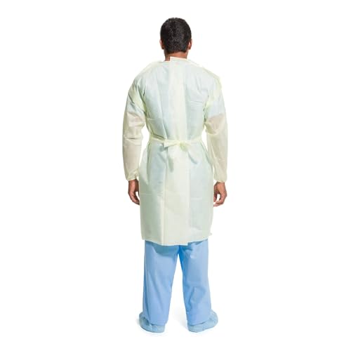 Halyard Basics Disposable SMS Protective Procedure Gown Yellow X-Large 10 per Bag - Image 3