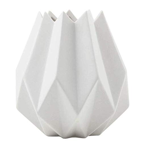 Grand vase en pierre blanche contemporaine pour fleur séchée et salon chic