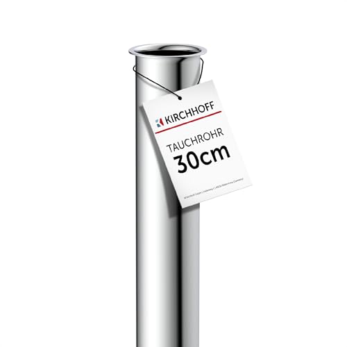 Kirchhoff 98848018 Immersione Cromato, 20 cm, prolunga 200 mm Bottiglia e sifone Tubolare, 1 1/4 Pollici, Tubo aggiuntivo Extra Lungo lavandino, Scarico in Acciaio Inox, Cromo, 20cm