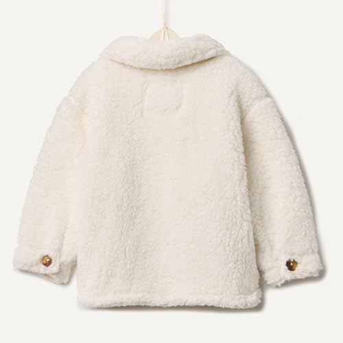 Amazon Essentials x Sofia Grainge Unisex Toddlers' Soft Faux Sherpa Fleece Overshirt Jacket with Pockets, Ivory, 3T - image 6