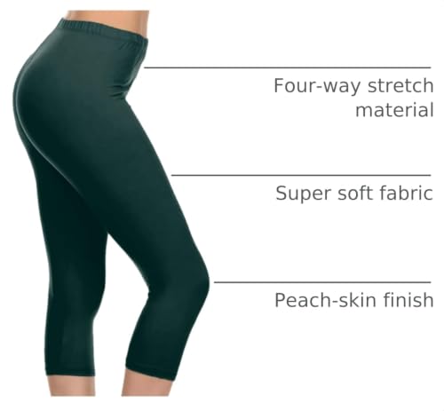 Image of Leggings Depot Women's High Waist Leggings Soft 1 inch Waistband Solid Pants - Regular, Plus, 1X3X, 3X5X
