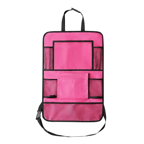 Organizer multifunzionale per sedile auto, organizer portaoggetti per sedili posteriori, pratiche tasche in rete per tazze d'acqua, giocattoli per bambini, cibo, colore rosa rosso