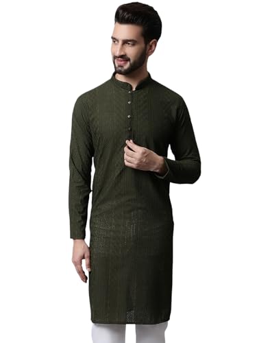 Image of Jompers Embroidered Cotton Kurtas for Men