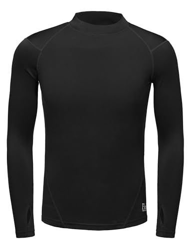 Youth Boys & Girls Compression Thermal Shirt Kids Fleece Undershirt Long Sleeve Mock Neck Top Cold Baseball Soccer Gear2