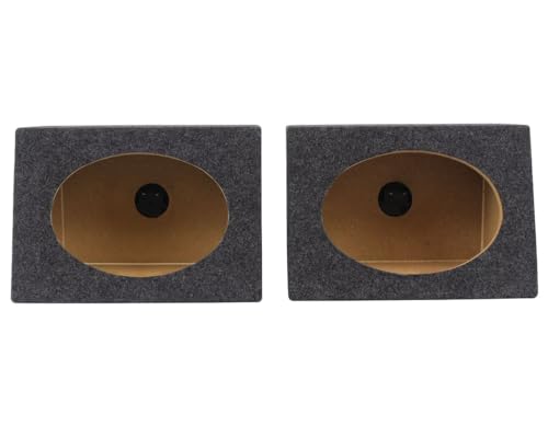 Rockville RS6x9PR (2) 6x9 Wedge Sealed Speaker Box Enclosures, USA-Made MDF, Gold Terminals, Universal Fit, for Car Audio Enthusiasts