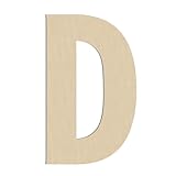 HILAZA 17 Inch Large Wooden Letter D, 1/4 in Thick Big Wood Letter for Wall Decor Crafts