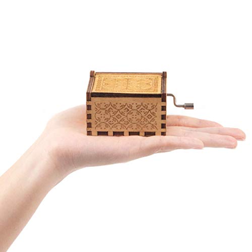 image for SKY TOP POWER Wooden Music Box Engraved Toy Kid Gift Hand Crank… (Tw