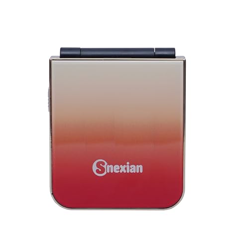 Image of Snexian All-New ROCK Z Flip Dual Sim |Keypad Mobile| With 2.4 inch Display |Flip|Fold| Call & SMS Indicator |Crystal Back Panel|BT Dialer|Voice Changer |Long Lasting Battery|Camera|Feature Phone| Red+Gold