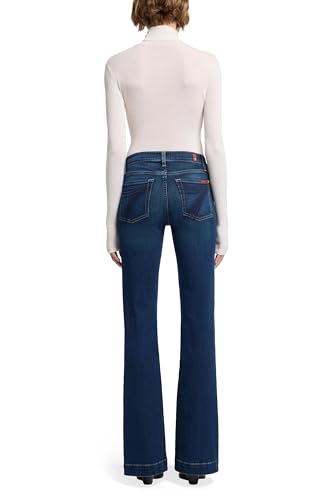 7 For All Mankind Women's Dark Wash Mid Rise Dojo Jeans4